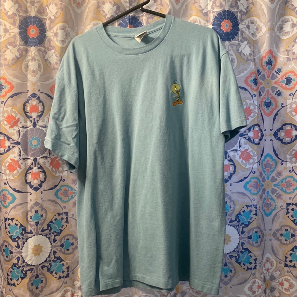 Tweety Bird Embroidered Gray Shirt - Picture 4 of 7
